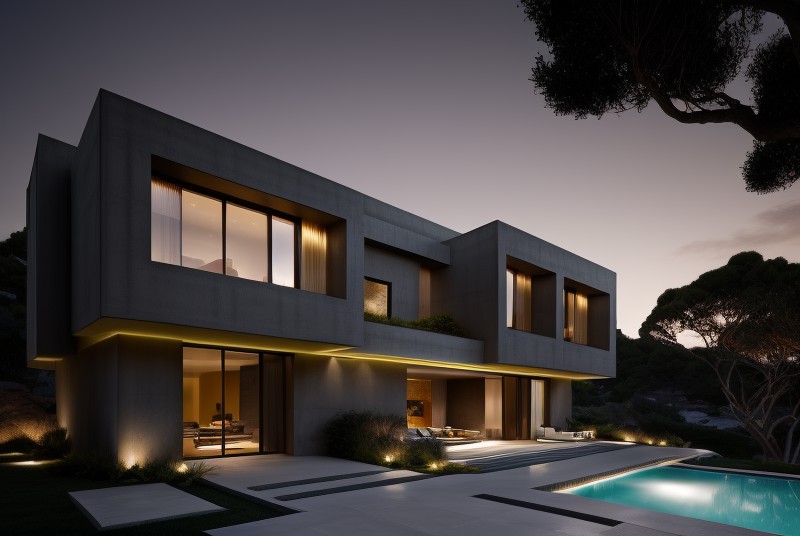 19100-3690131165-portray a modern villa with a striking concrete facade. The villa stands confidently, capturing attention within a residential n.png